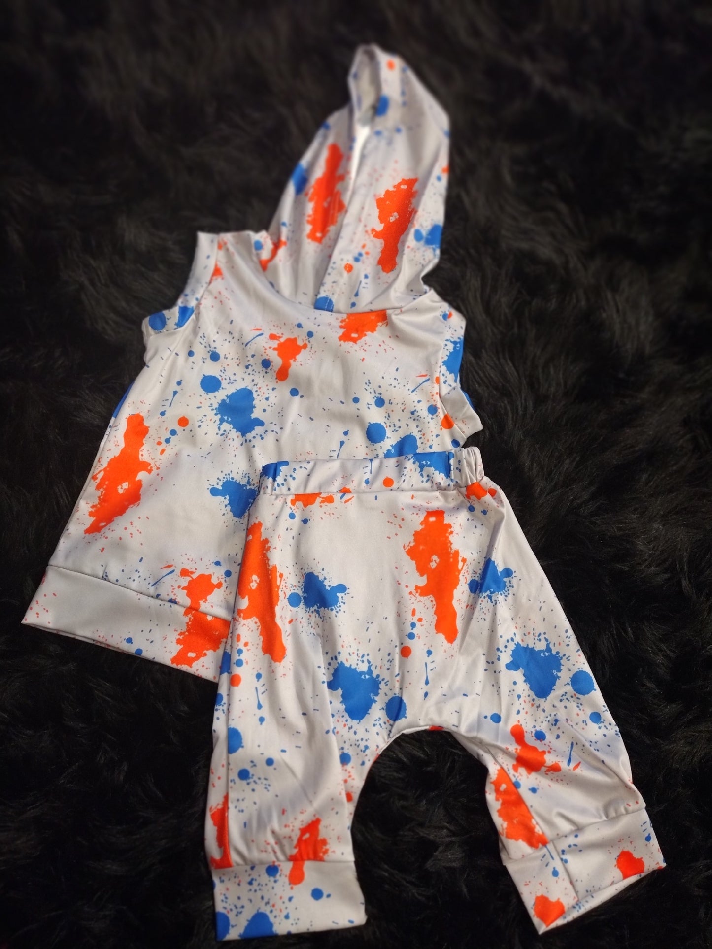 Splattered Paint Pants/Shorts Set