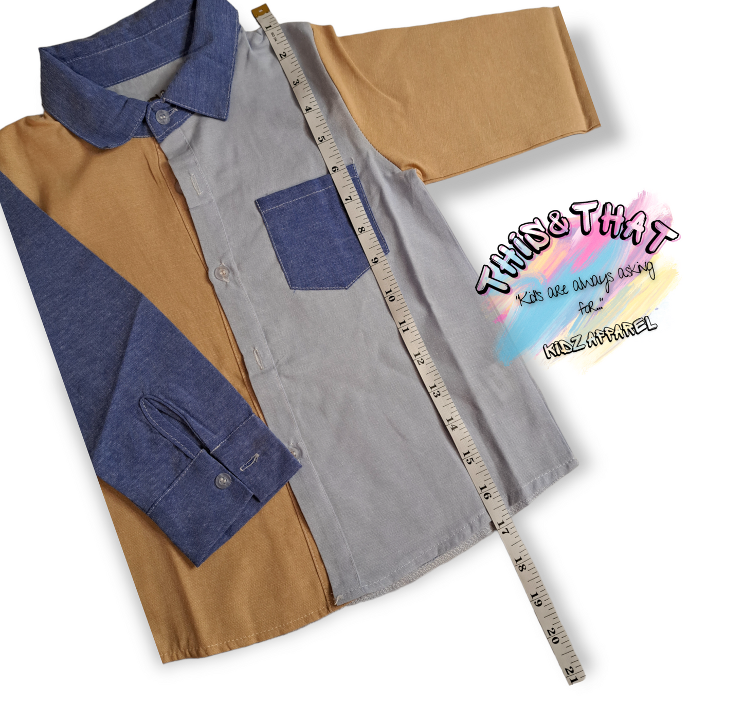Color Block Button Up Shirt