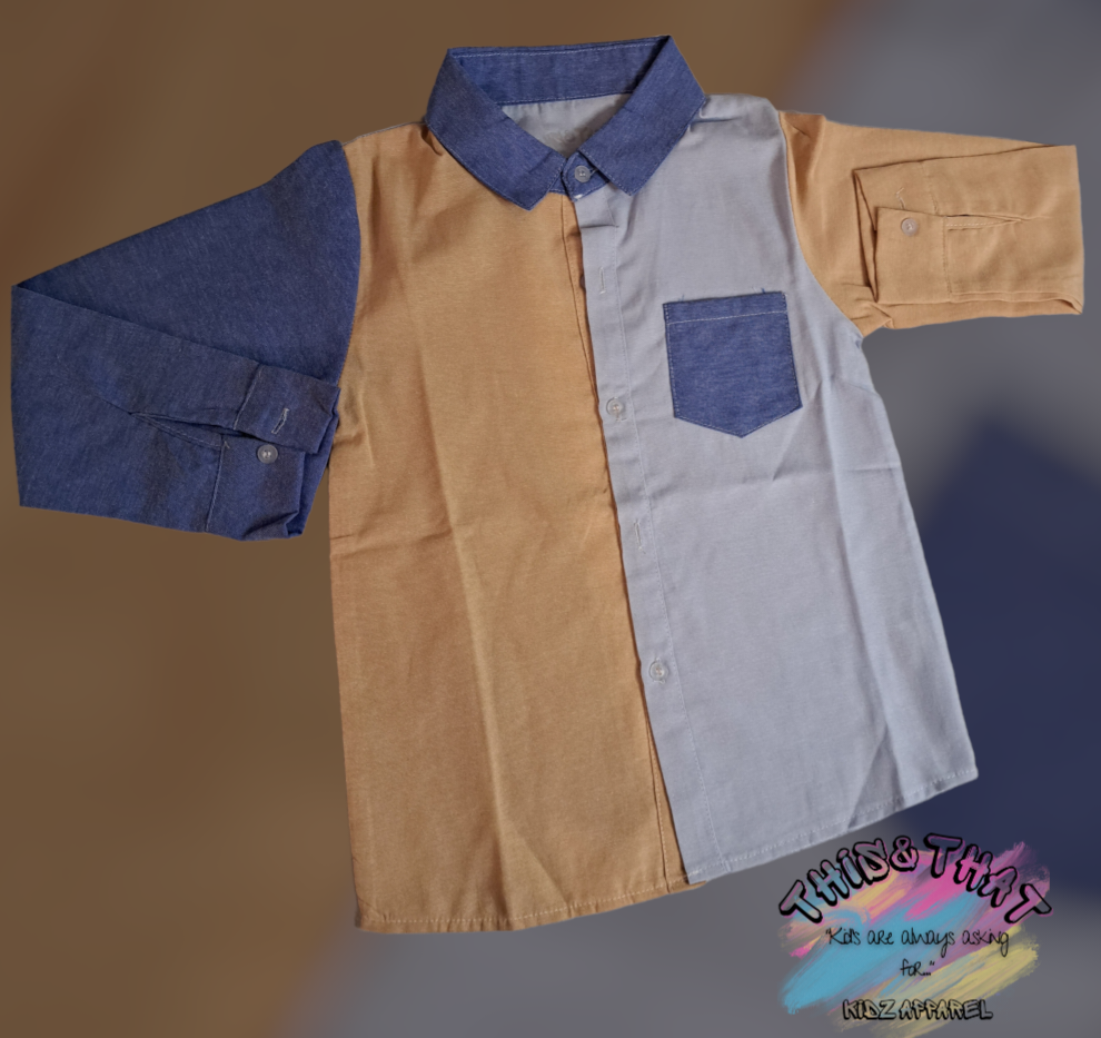 Color Block Button Up Shirt