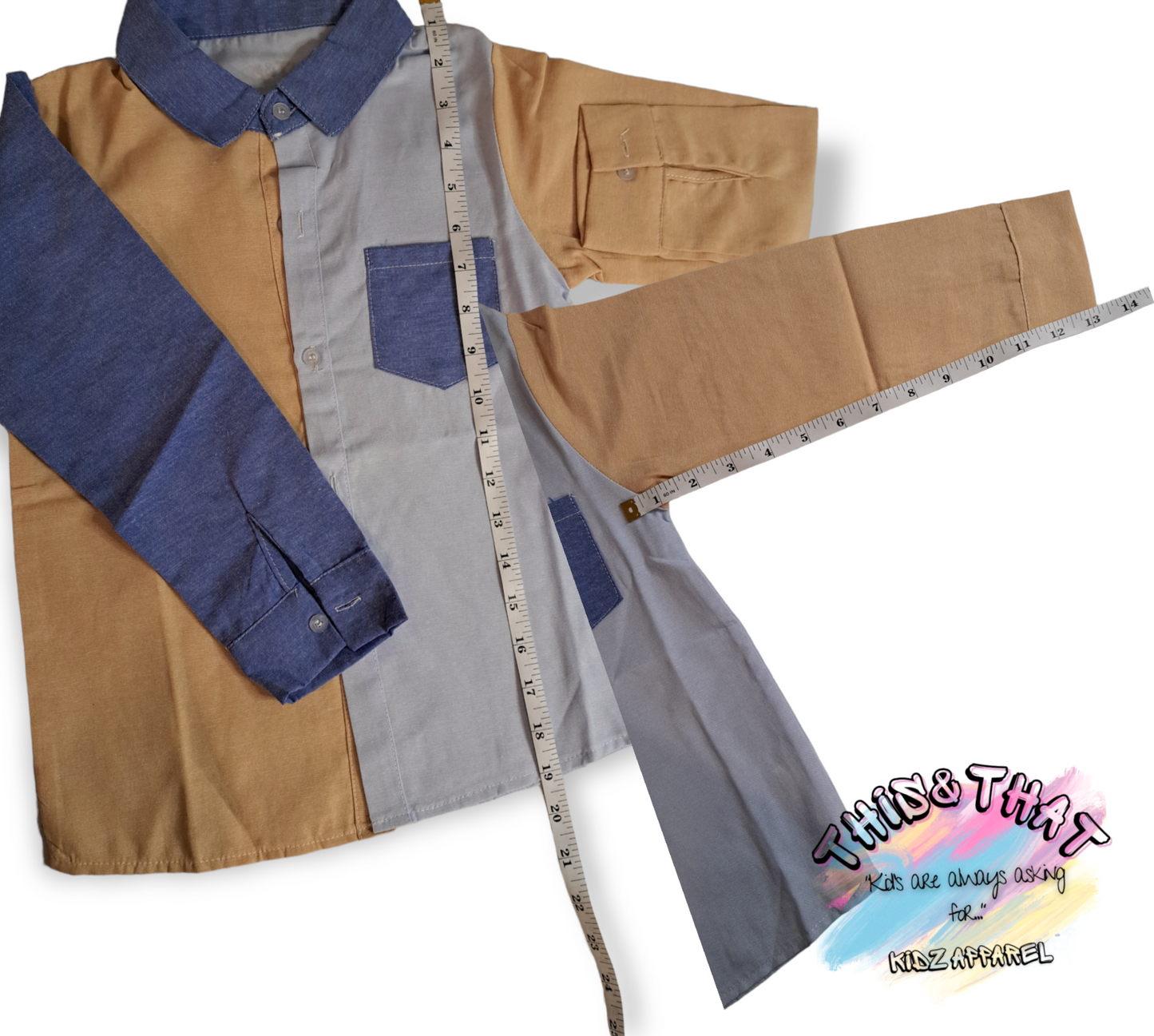Color Block Button Up Shirt