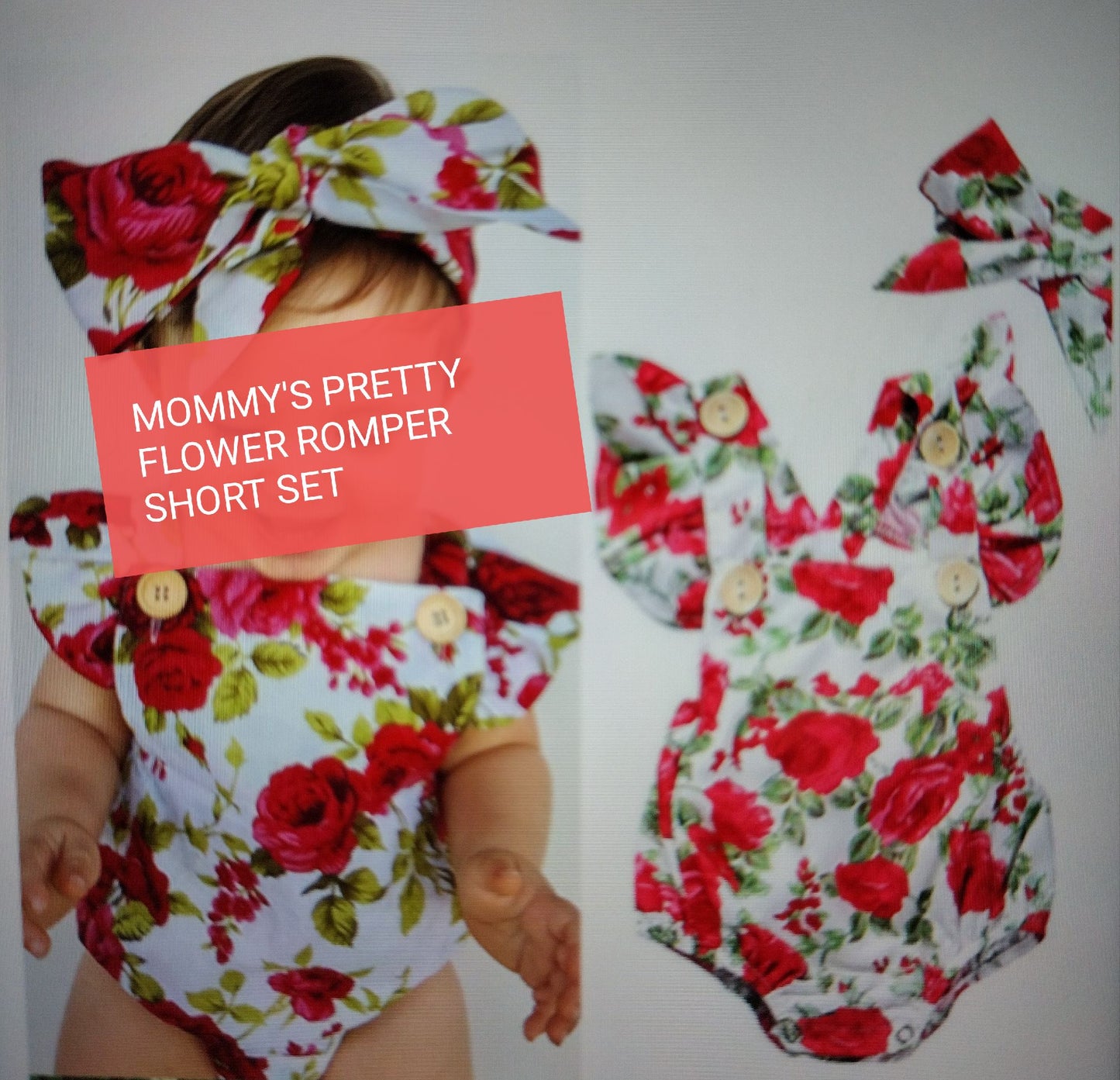 Mommy's Pretty Flower Romper Set