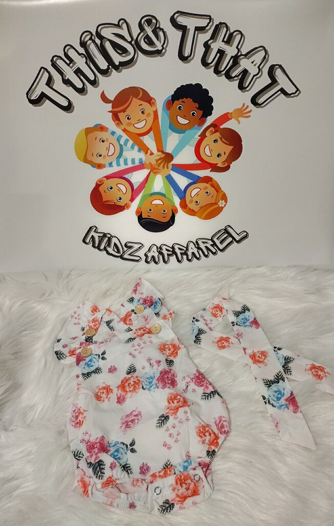 Mommy's Pretty Flower Romper Set