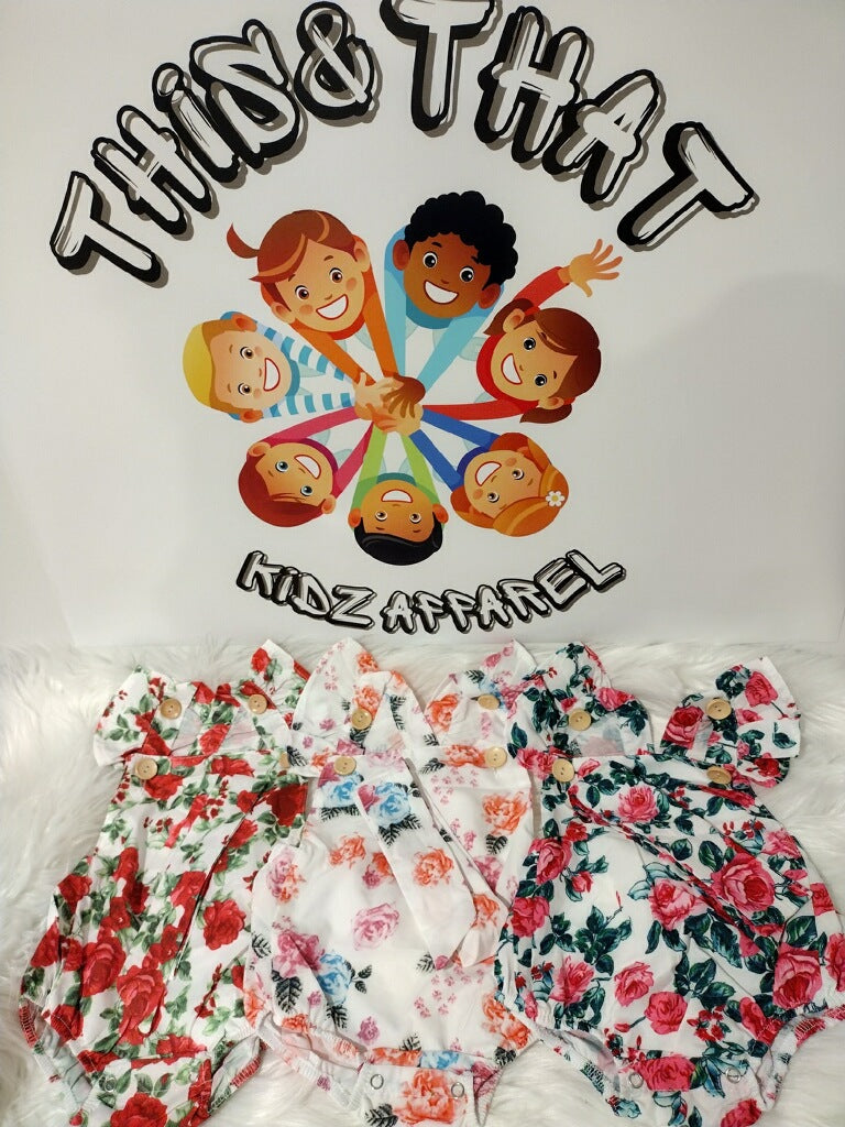 Mommy's Pretty Flower Romper Set