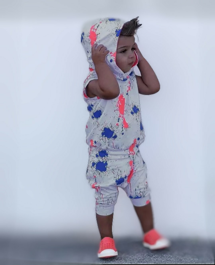Splattered Paint Pants/Shorts Set